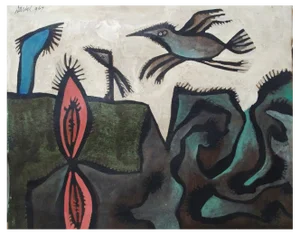 Anton Lutghering Dartel, Composition, Oil on Canvas, 1964