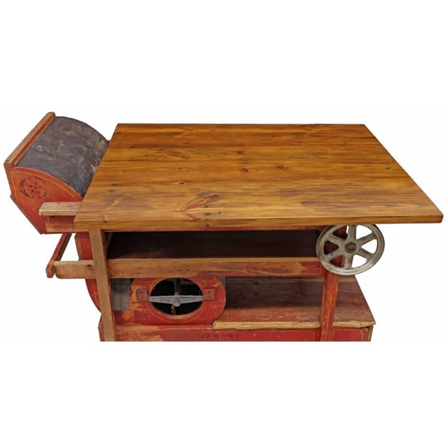 Late 19th Century Antique American Industrial Farm Clipper Grain Cleaner Work Table Kitchen Island For Sale - Image 5 of 11
