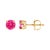 Contemporary 14K Yellow Gold 1.00 Cttw Round Brilliant Cut Lab Grown Pink Diamond 4-Prong Classic Solitaire Earrings, A Pair For Sale - Image 3 of 6