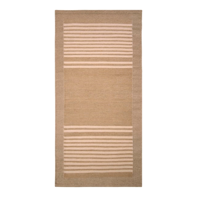 Rug & Kilim’s All-Natural Scandinavian Style Kilim in Beige Brown Geometric Pattern - 12x15 For Sale
