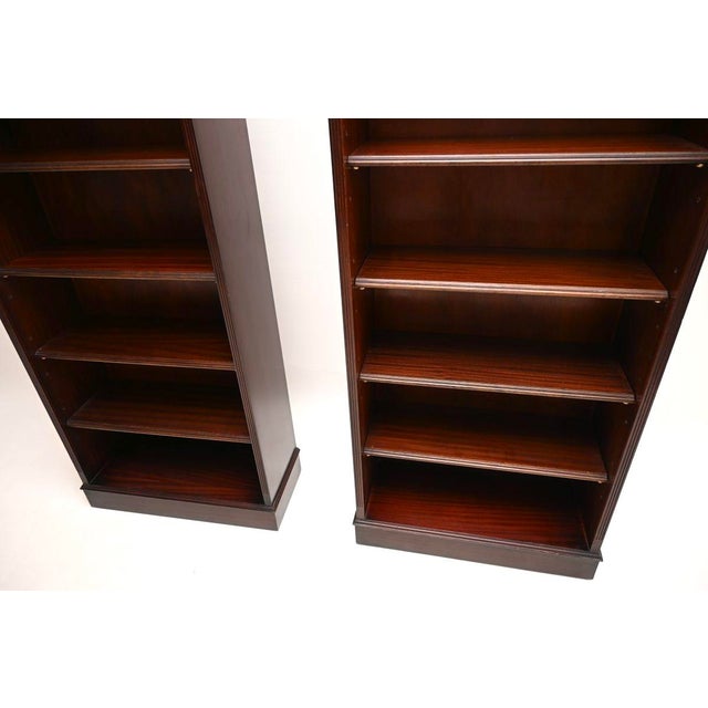 Wood Antique Georgian Open Bookcases, 1950s, Set of 2 For Sale - Image 7 of 10