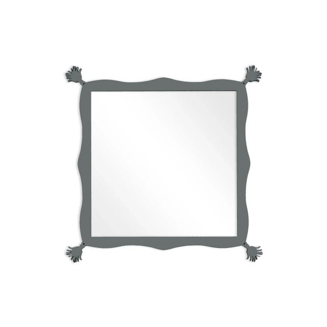 Contemporary Fleur Home Carnival Iko Iko Square Mirror in Gunmetal, 51x51 For Sale - Image 3 of 3