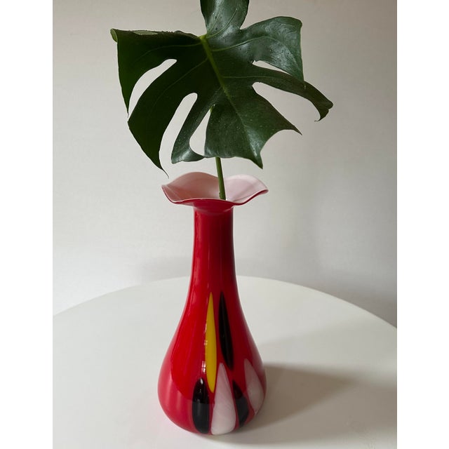 1960s Fulvio Bianconi Art Glass Vase Venini Murano 1960s Italy Md Century Modern For Sale - Image 5 of 8