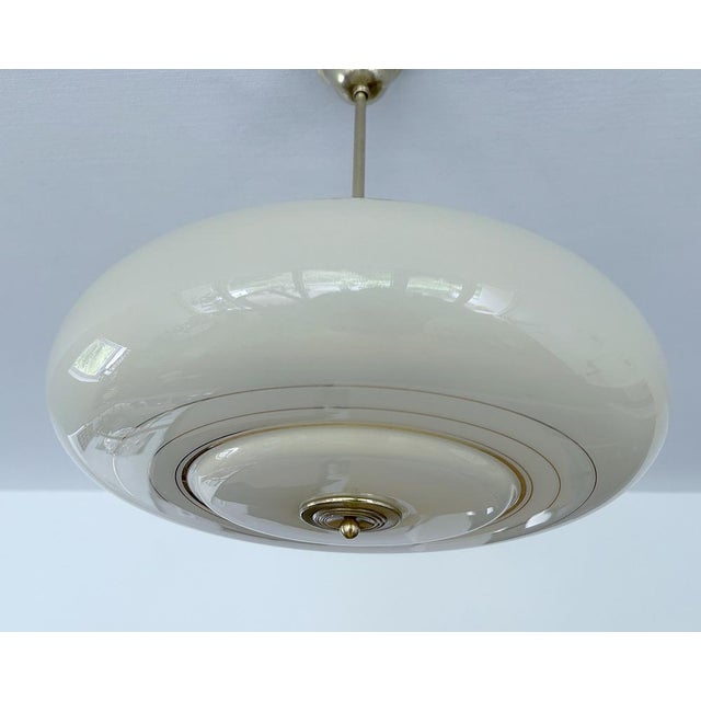 Art Deco Pendant Light in Ivory Glass, 1930s For Sale - Image 12 of 18