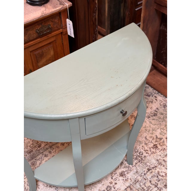 Safavieh Jan Demilune Console, Slate Teal For Sale In San Francisco - Image 6 of 12