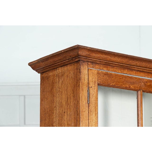 Large 19th Century Glazed Oak Bookcase Cabinet, 1870s For Sale - Image 10 of 17