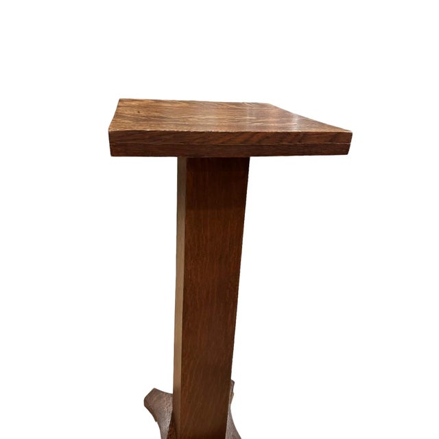 Frank Lloyd Wright Antique Mission Oak Pedestal Plant Stand For Sale - Image 4 of 11