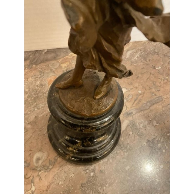 Bronze Early 20th Century Patinated Bronze Rococo Style Sculpture For Sale - Image 8 of 10