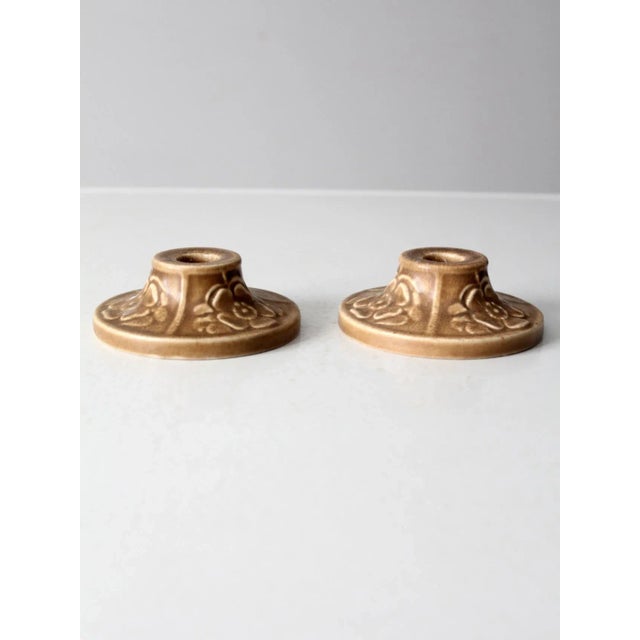 Antique Rookwood Pottery Candlestick Holders Pair For Sale - Image 10 of 12