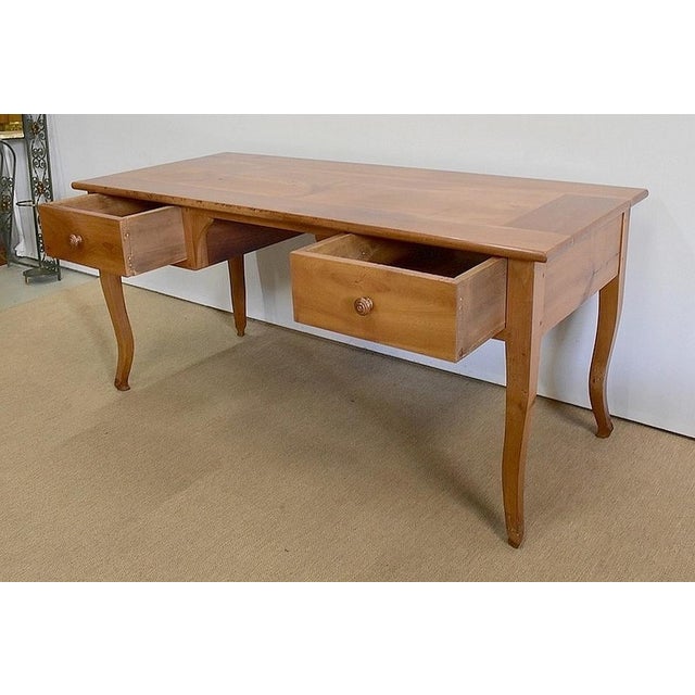 Large Louis XV Desk in Solid Cherry, Mid-19th Century For Sale - Image 11 of 18