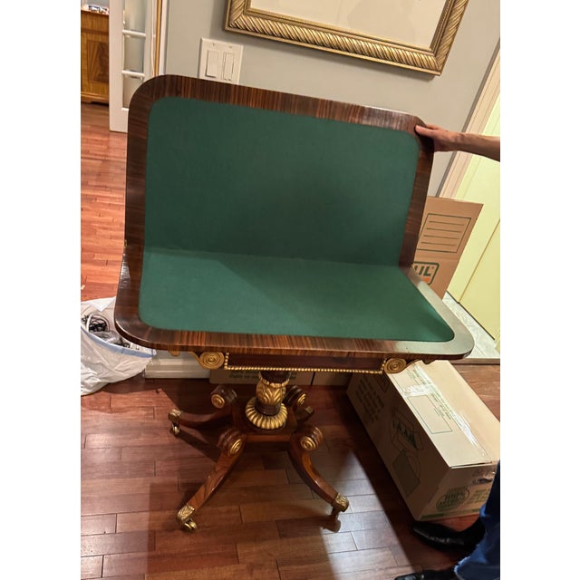 Traditional Early 20th Century Rosewood Flip Top Console/Card/Game Table For Sale - Image 3 of 4