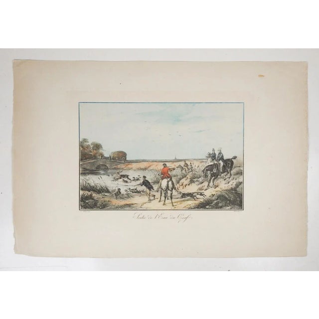 Early 20th Century Vintage Early 20th Century Horses Hunter Lithograph For Sale - Image 5 of 5