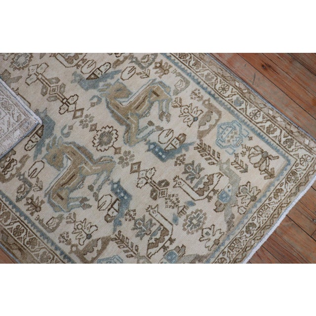 Vintage Animal Neutral Persian Scatter Rug - 2'10" x 3'7" For Sale - Image 4 of 6