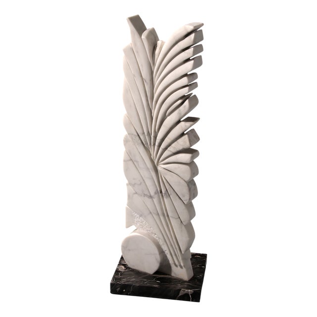 Armando Rosato, Abstract Sculpture, 1977, Carrara Marble For Sale