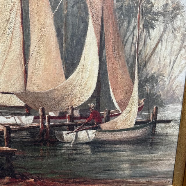 Malarz Rum Bay Reproduction Print in Ornate Gilt Frame For Sale - Image 11 of 12