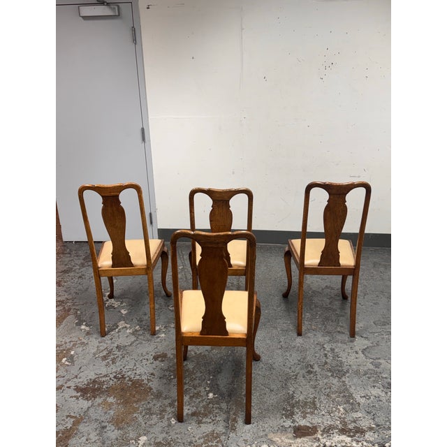 Early 20th Century Antique Queen Anne Dining Side Chairs, Set of Four For Sale - Image 5 of 12