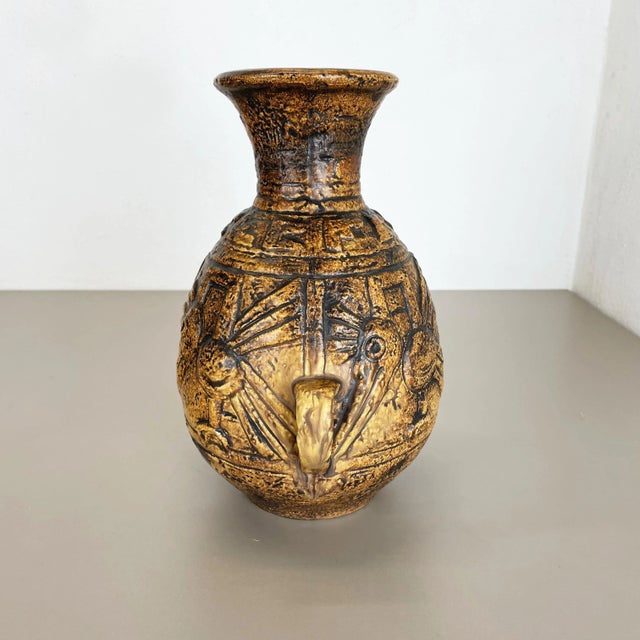 Large Fat Lava Pottery Vase by Jasba Ceramics, Germany, 1970s For Sale - Image 6 of 18