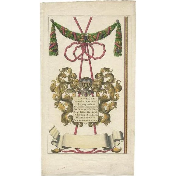 Early 19th Century David Coster, Coat of Arms, 1818 For Sale - Image 5 of 5