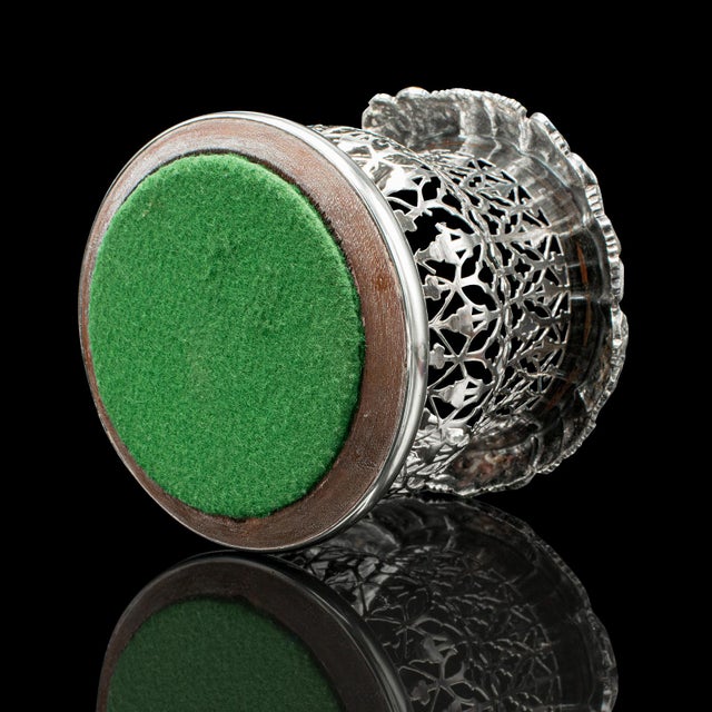 Silver 1880's Antique Bottle Coaster For Sale - Image 8 of 9