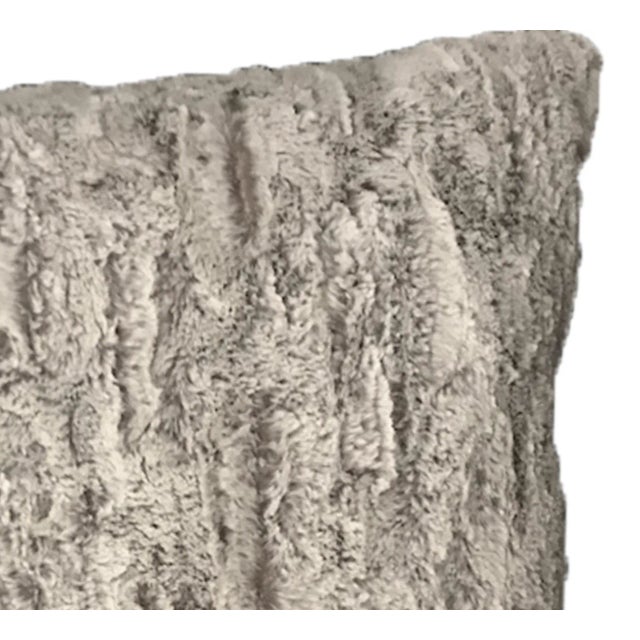 Modern and fun grey super soft faux rabbit fur pillow. Great for bed or sofa.