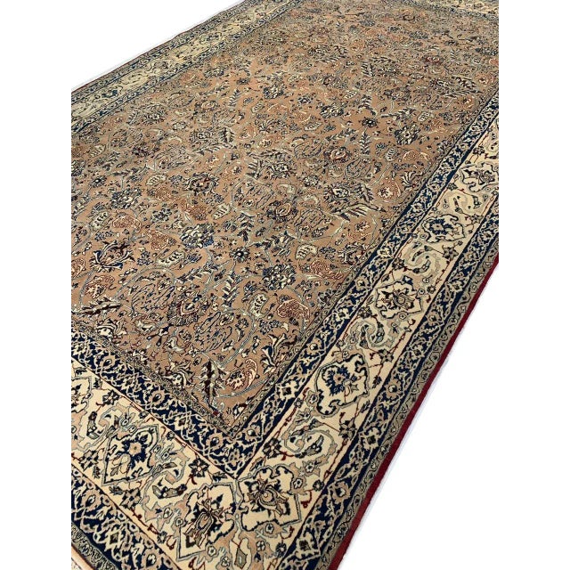 Brown 1950s Vintage Silk & Wool Persian Rug 7' X 11'4'' For Sale - Image 8 of 12