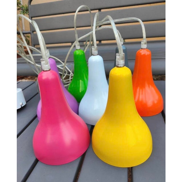 1990s Space Age Multicoloured Seven-Light Cascade Chandelier by Brilliant – Pop Art Style For Sale - Image 4 of 4