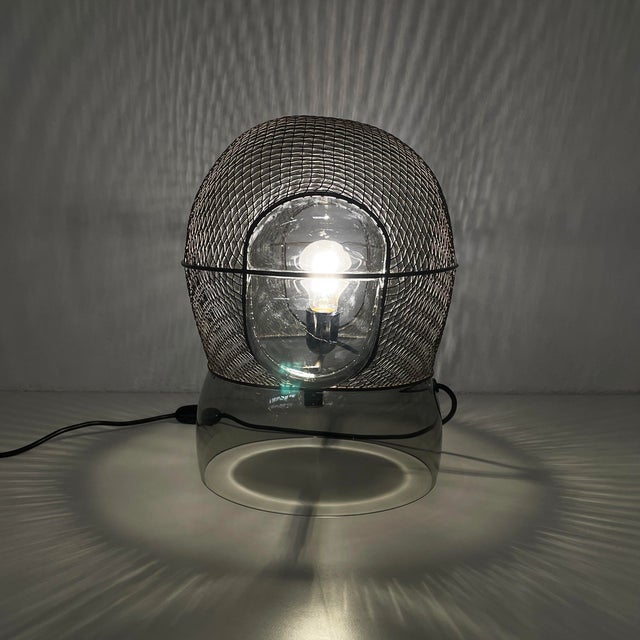 Italian Modern Glass & Steel Patroclo Table Lamp attributed to Gae Aulenti for Artemide, 1970s For Sale - Image 6 of 15