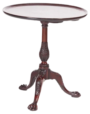 18th Century Carved Mahogany Dish Top Tripod Table