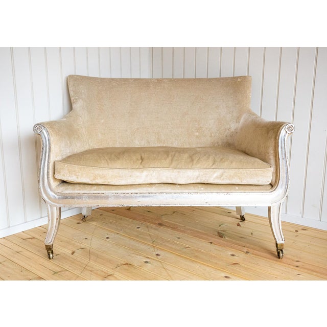 Antique French Sofa in Velvet, 1830 For Sale - Image 17 of 18