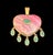 Pink Large Rhodochrosite Heart Pendant With Emeralds & 14k Gold For Sale - Image 8 of 14