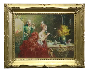 Raffaele Zeloni, Gallant Scene, 1890s, Oil on Panel, Framed