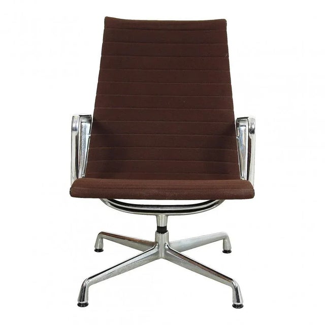 EA-122 Chair in Brown Hopsak Fabric and Chrome by Charles Eames for Vitra, 1990s For Sale - Image 9 of 9