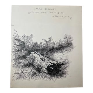 Original Garth Williams Ink Drawing Published Book Illustration Upside Over Art For Sale