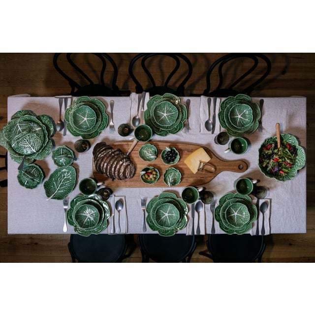 Bordallo Pinheiro Bordallo Pinheiro Cabbage Leaf With Curvature Plate 7", Green, Set of 2 For Sale - Image 4 of 5