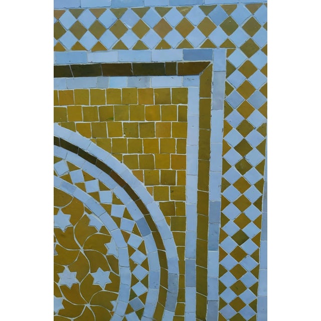 Moroccan Yellow & White Mosaic Tile Fountain / Rafraf Style For Sale - Image 4 of 9
