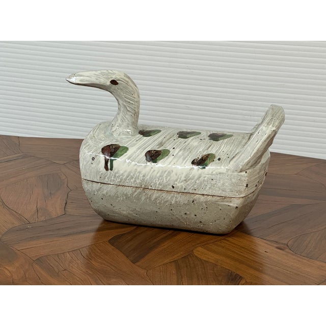 Traditional Ceramic Bird-Shaped Lidded Box, Vintage For Sale - Image 3 of 12