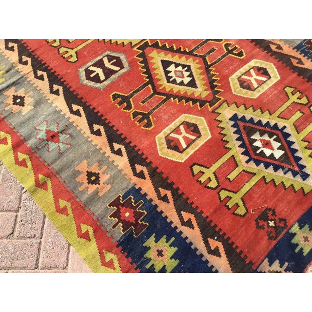 1960s Vintage Turkish Kilim Rug - 66" X 116" For Sale - Image 5 of 11
