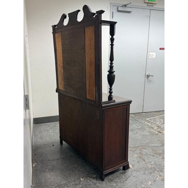 Wood Victorian Carved Mahogany Triple Mirror Sideboard, Antique For Sale - Image 7 of 12