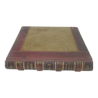 Antique Extra Large Leather General Bank Ledger Farmville Nc 1909 For Sale