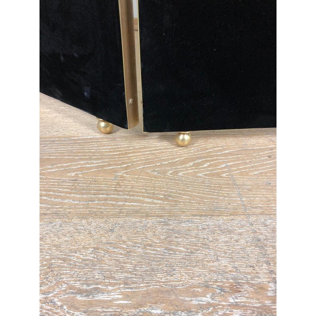 Mirrored Three Panels Brass Frame Screen from Pescetta For Sale - Image 14 of 18