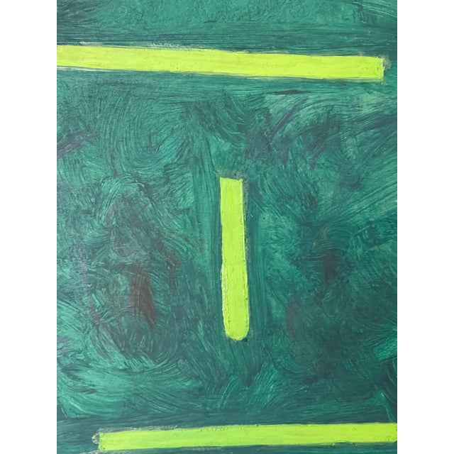 Abstract in Green - Mixed Media on Board by Elia For Sale - Image 4 of 4