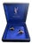 Rare YVES SAINT LAURENT "YSL" Gold Plate Cufflinks In Original Blue Velvet Case For Sale