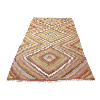 1960s Turkish Modern Kilim Rug -70"x112" For Sale