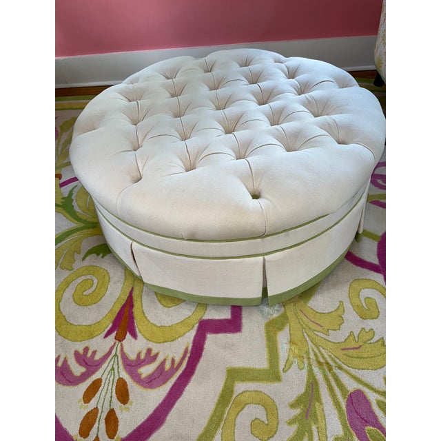 Vanguard Furniture Vanguard Tufted White Ottoman For Sale - Image 4 of 10
