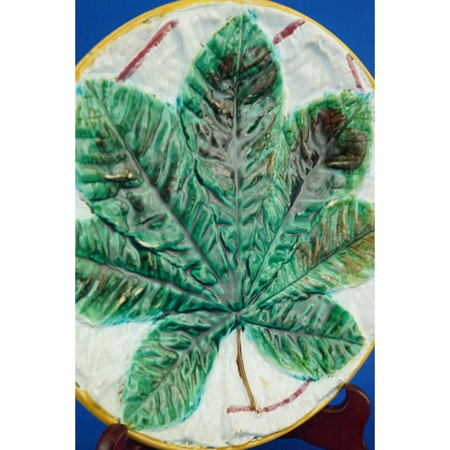 Antique Ceramic Plate and Stand from George Jones Factory, 1800s, Set of 2 For Sale - Image 10 of 18