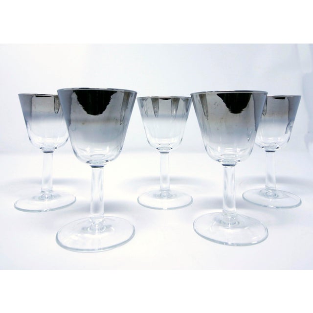 Vintage Mid-Century Modern Silver Fade Aperitif Glasses - Set of 5 For Sale In Chicago - Image 6 of 6