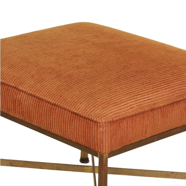 Paul McCobb Paul McCobb Brass X-Base Ottomans C 1950s, Pair of For Sale - Image 4 of 5