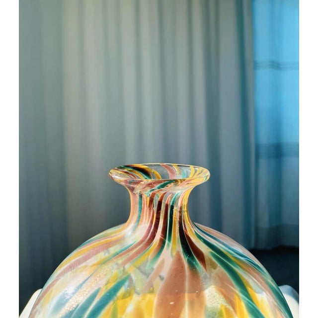 Late 20th Century Colored Glazed Enamel Vase For Sale - Image 4 of 8