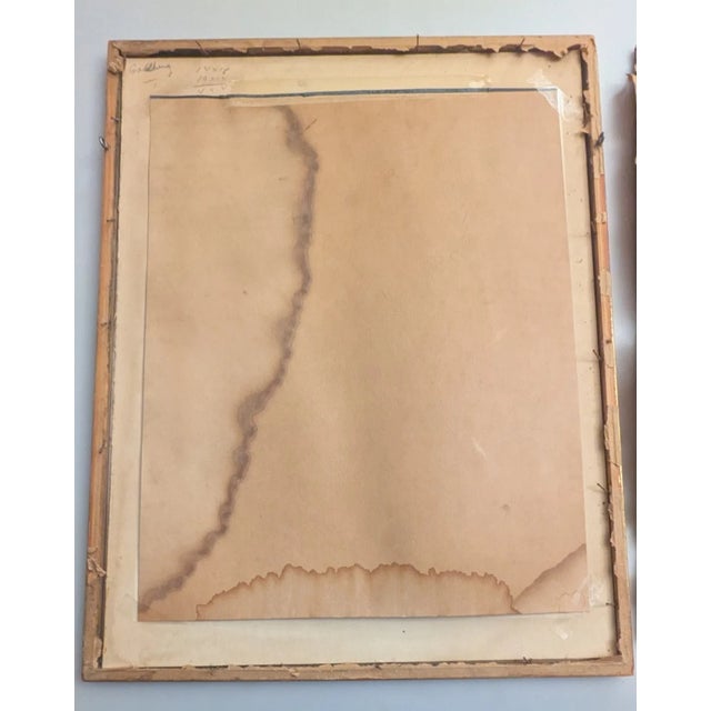 Vintage Sketched Portrait Framed by Plohn & Co. New York 15"x19" For Sale - Image 12 of 13