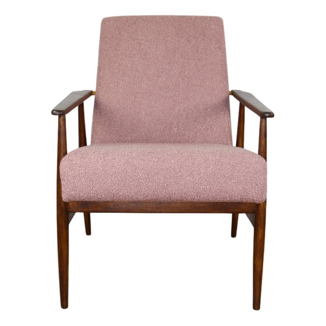 Vintage Lis Lounge Chair in Pink Boucle by Henryk Lis, 1970s For Sale